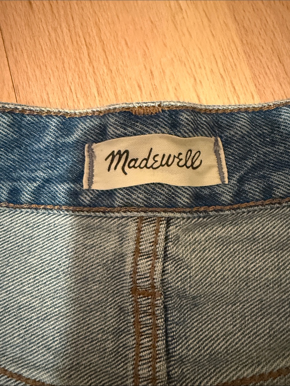 Madewell Distressed Light Blue Denim Cutoff Shorts - Picture 2 of 5